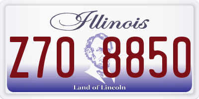 IL license plate Z708850