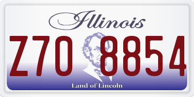 IL license plate Z708854