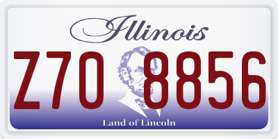 IL license plate Z708856