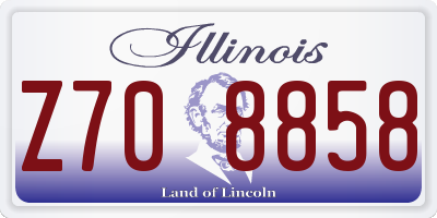 IL license plate Z708858