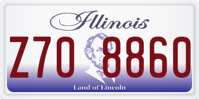 IL license plate Z708860
