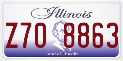IL license plate Z708863