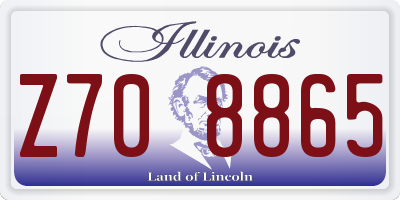 IL license plate Z708865