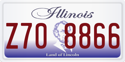 IL license plate Z708866