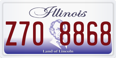 IL license plate Z708868