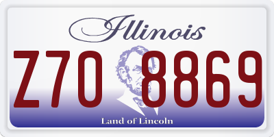 IL license plate Z708869