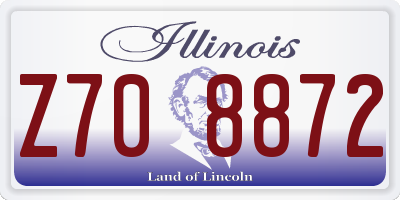 IL license plate Z708872
