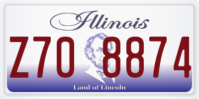 IL license plate Z708874