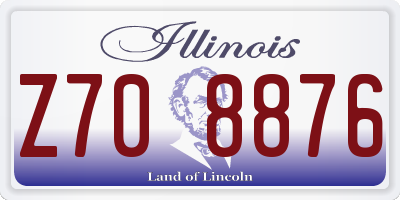 IL license plate Z708876