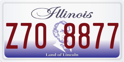 IL license plate Z708877