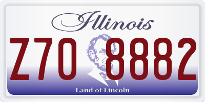 IL license plate Z708882