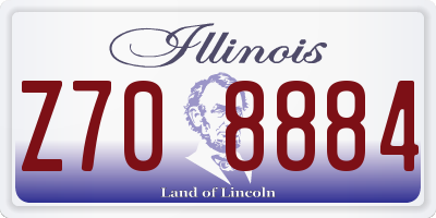 IL license plate Z708884