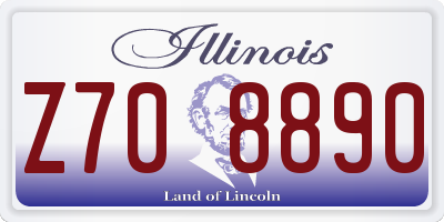 IL license plate Z708890
