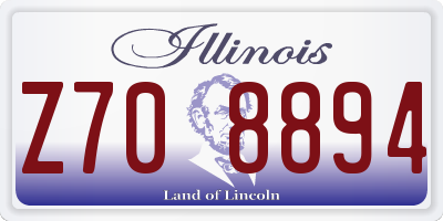 IL license plate Z708894