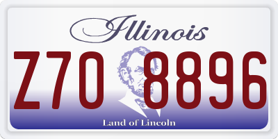 IL license plate Z708896