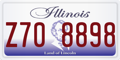 IL license plate Z708898