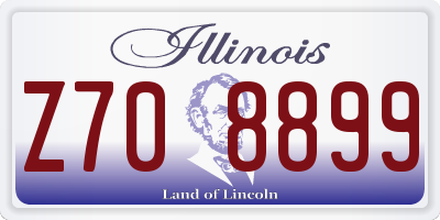 IL license plate Z708899