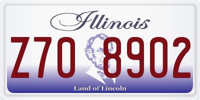 IL license plate Z708902