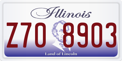 IL license plate Z708903