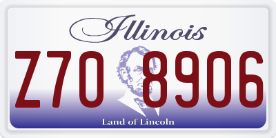 IL license plate Z708906