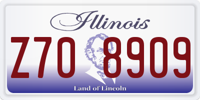 IL license plate Z708909