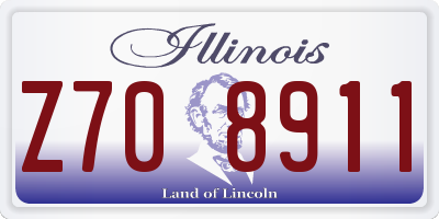 IL license plate Z708911
