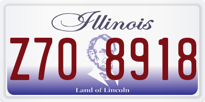 IL license plate Z708918