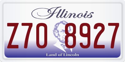 IL license plate Z708927