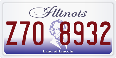 IL license plate Z708932