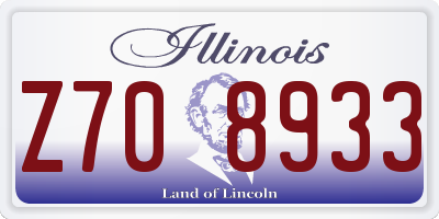 IL license plate Z708933