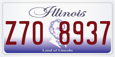 IL license plate Z708937