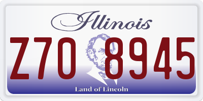 IL license plate Z708945