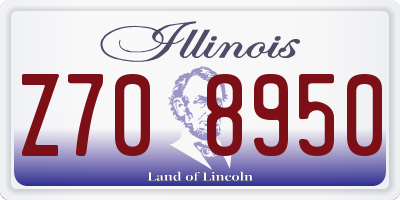 IL license plate Z708950
