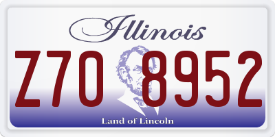IL license plate Z708952