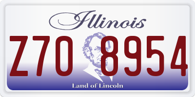 IL license plate Z708954