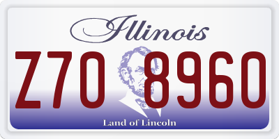 IL license plate Z708960