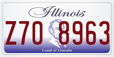 IL license plate Z708963