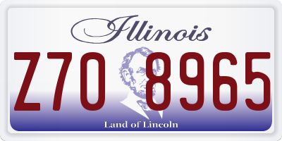 IL license plate Z708965
