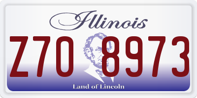 IL license plate Z708973