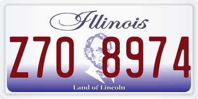 IL license plate Z708974