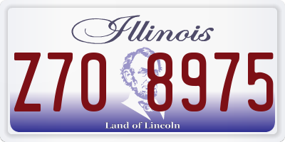 IL license plate Z708975