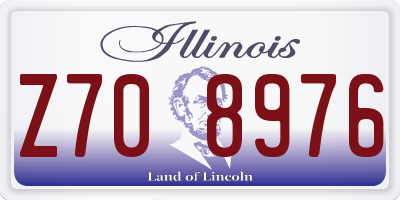 IL license plate Z708976