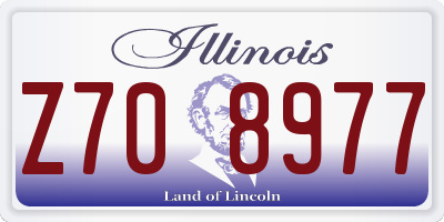 IL license plate Z708977