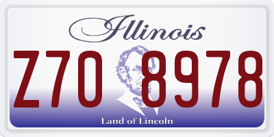 IL license plate Z708978