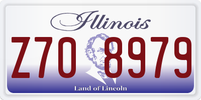 IL license plate Z708979