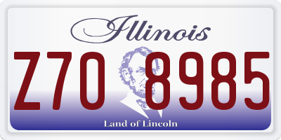 IL license plate Z708985
