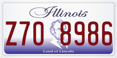 IL license plate Z708986