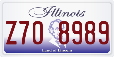 IL license plate Z708989