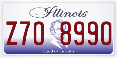 IL license plate Z708990
