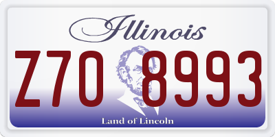 IL license plate Z708993